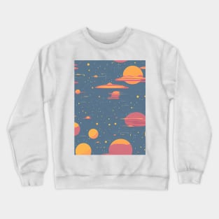 Celestial Stars and Planets - Space Retro Style Crewneck Sweatshirt